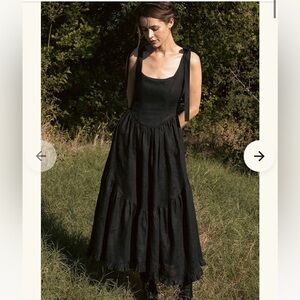 MIRABELLE DRESS IN BLACK LINEN